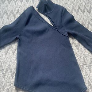 Cult Gaia Asymmetrical Navy Top